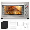TurboTronic XXL Tischbackofen - EVS60 - 60 Liter mit Umluft und Drehspieß, Edelstahl, inkl. 2x Backblech, 2500W Elektrobackofen XL Kompakt Ofen mit Timer & Innenbeleuchtung