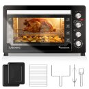 TurboTronic XXL Tischbackofen - EVS60 - 60 Liter mit Umluft und Drehspieß, Edelstahl, inkl. 2x Backblech, 2500W Elektrobackofen XL Kompakt Ofen mit Timer & Innenbeleuchtung