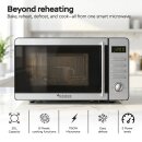 TurboTronic TT-MW20 Digitale Mikrowelle | 700W 20L Edelstahl-Look | 5 Leistungsstufen, 8 Automatikprogramme, Schnellstart, LED-Display & Kindersicherung