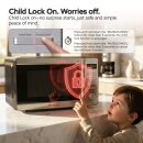 TurboTronic TT-MW20 Digitale Mikrowelle | 700W 20L Edelstahl-Look | 5 Leistungsstufen, 8 Automatikprogramme, Schnellstart, LED-Display & Kindersicherung