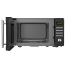TurboTronic TT-MW20 Digitale Mikrowelle | 700W 20L Edelstahl-Look | 5 Leistungsstufen, 8 Automatikprogramme, Schnellstart, LED-Display & Kindersicherung