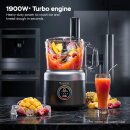 TurboTronic 1900 W digitale Küchenmaschine - FP900 - 1,2L Zerkleinerer Zitruspresse Mixer Schwarz