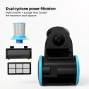 TurboTronic Zyklon-Staubsauger – TT-CV13 – beutelloser Bodenstaubsauger, 700 W, 18 kPa Saugkraft, 2,5-l-Staubbehälter, HEPA-Filter, 16 m Aktionsradius, Schwarz/Blau