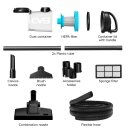 TurboTronic Zyklon-Staubsauger – TT-CV13 – beutelloser Bodenstaubsauger, 700 W, 18 kPa Saugkraft, 2,5-l-Staubbehälter, HEPA-Filter, 16 m Aktionsradius, Schwarz/Blau
