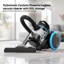 TurboTronic Zyklon-Staubsauger – TT-CV13 – beutelloser Bodenstaubsauger, 700 W, 18 kPa Saugkraft, 2,5-l-Staubbehälter, HEPA-Filter, 16 m Aktionsradius, Schwarz/Blau