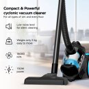 TurboTronic Zyklon-Staubsauger – TT-CV13 – beutelloser Bodenstaubsauger, 700 W, 18 kPa Saugkraft, 2,5-l-Staubbehälter, HEPA-Filter, 16 m Aktionsradius, Schwarz/Blau