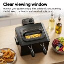 TurboTronic Doppelkorb-Fritteuse – TT-DF3 – 5 l Ölvolumen, 2200 W, 90–190 °C, 2 Frittierkörbe, Sichtfenster, Kaltzone, zerlegbar, Schwarz