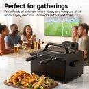 TurboTronic Doppelkorb-Fritteuse – TT-DF3 – 5 l Ölvolumen, 2200 W, 90–190 °C, 2 Frittierkörbe, Sichtfenster, Kaltzone, zerlegbar, Schwarz